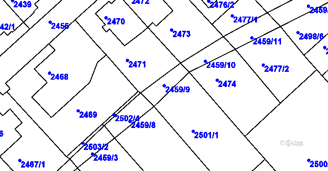 Parcela st. 2459/9 v KÚ Turnov, Katastrální mapa