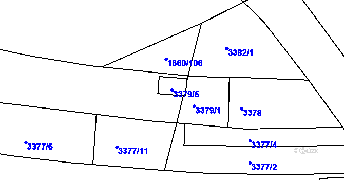 Parcela st. 3379/5 v KÚ Turnov, Katastrální mapa