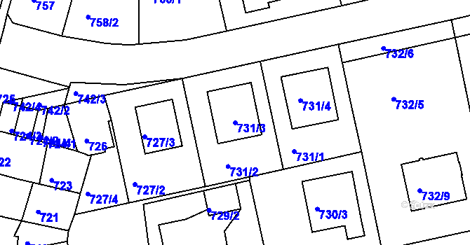 Parcela st. 731/3 v KÚ Turnov, Katastrální mapa