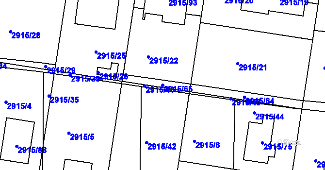 Parcela st. 2915/65 v KÚ Turnov, Katastrální mapa