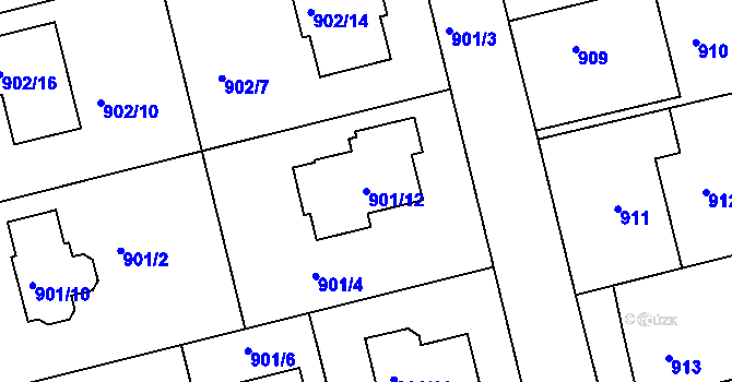 Parcela st. 901/12 v KÚ Turnov, Katastrální mapa