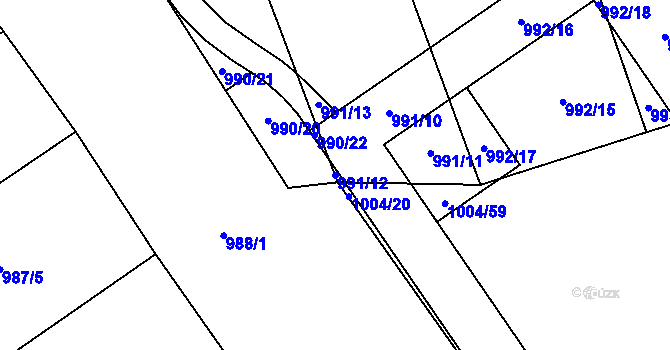 Parcela st. 991/12 v KÚ Turnov, Katastrální mapa