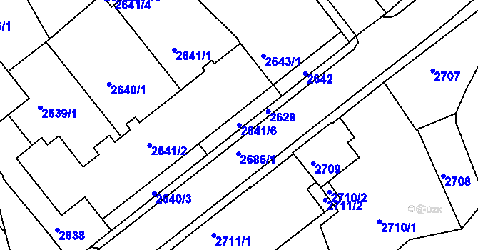 Parcela st. 2641/6 v KÚ Turnov, Katastrální mapa