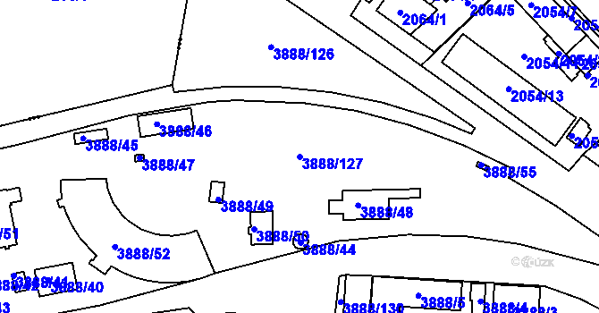 Parcela st. 3888/127 v KÚ Turnov, Katastrální mapa
