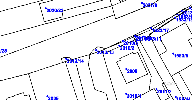 Parcela st. 2013/13 v KÚ Turnov, Katastrální mapa
