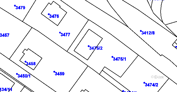 Parcela st. 3475/2 v KÚ Turnov, Katastrální mapa