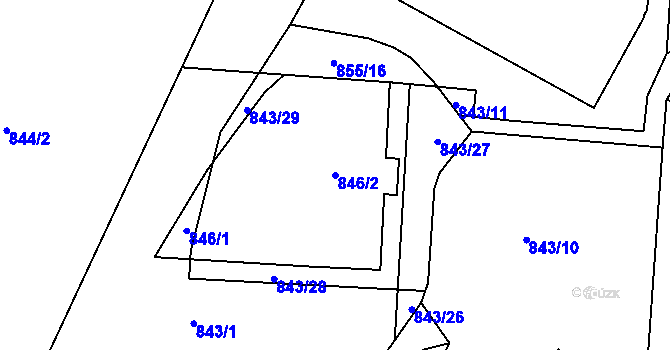 Parcela st. 846/2 v KÚ Turnov, Katastrální mapa