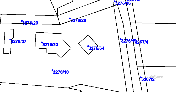 Parcela st. 3276/64 v KÚ Turnov, Katastrální mapa