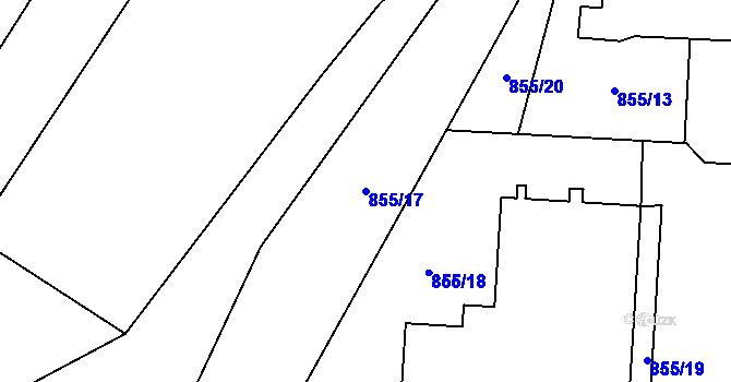 Parcela st. 855/17 v KÚ Turnov, Katastrální mapa