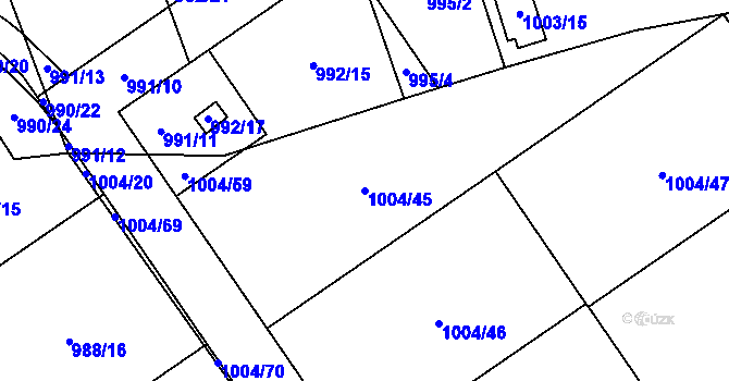Parcela st. 1004/45 v KÚ Turnov, Katastrální mapa
