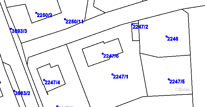 Parcela st. 2247/6 v KÚ Turnov, Katastrální mapa