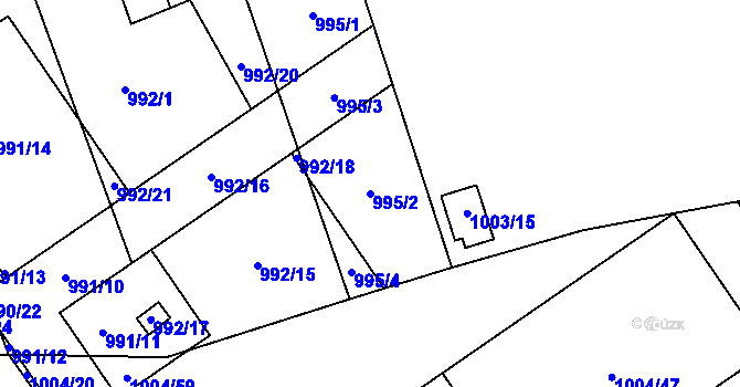Parcela st. 995/2 v KÚ Turnov, Katastrální mapa