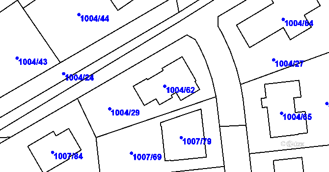 Parcela st. 1004/62 v KÚ Turnov, Katastrální mapa
