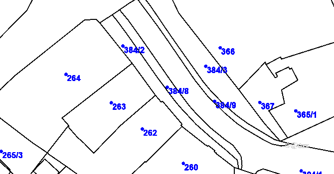 Parcela st. 384/8 v KÚ Turnov, Katastrální mapa