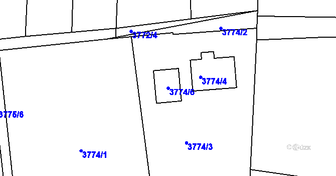 Parcela st. 3774/6 v KÚ Turnov, Katastrální mapa