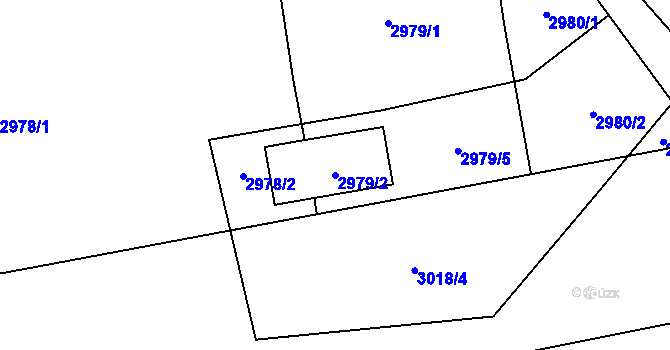 Parcela st. 2979/2 v KÚ Turnov, Katastrální mapa