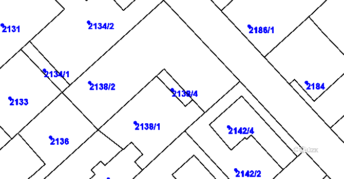Parcela st. 2138/4 v KÚ Turnov, Katastrální mapa