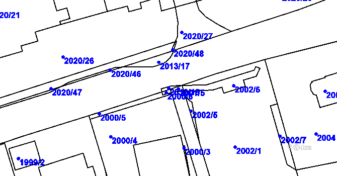 Parcela st. 2013/18 v KÚ Turnov, Katastrální mapa