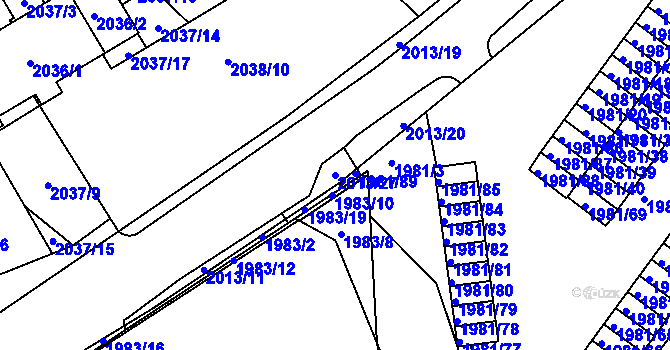 Parcela st. 2013/27 v KÚ Turnov, Katastrální mapa