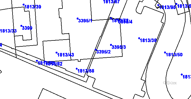 Parcela st. 3395/2 v KÚ Turnov, Katastrální mapa
