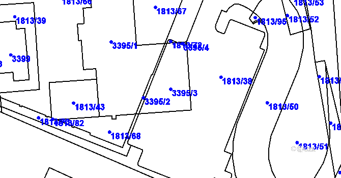 Parcela st. 3395/3 v KÚ Turnov, Katastrální mapa