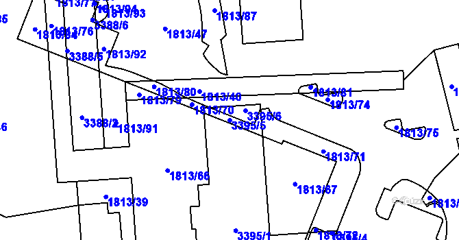 Parcela st. 3395/5 v KÚ Turnov, Katastrální mapa