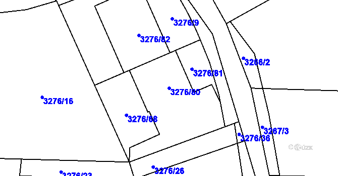 Parcela st. 3276/80 v KÚ Turnov, Katastrální mapa