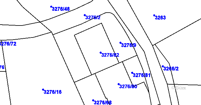 Parcela st. 3276/82 v KÚ Turnov, Katastrální mapa
