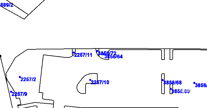 Parcela st. 3856/64 v KÚ Turnov, Katastrální mapa