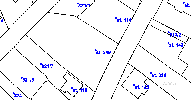Parcela st. 249 v KÚ Daliměřice, Katastrální mapa