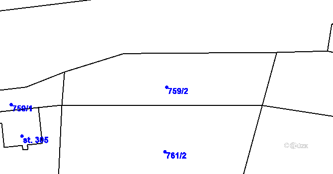 Parcela st. 759/2 v KÚ Daliměřice, Katastrální mapa