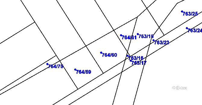 Parcela st. 764/60 v KÚ Daliměřice, Katastrální mapa