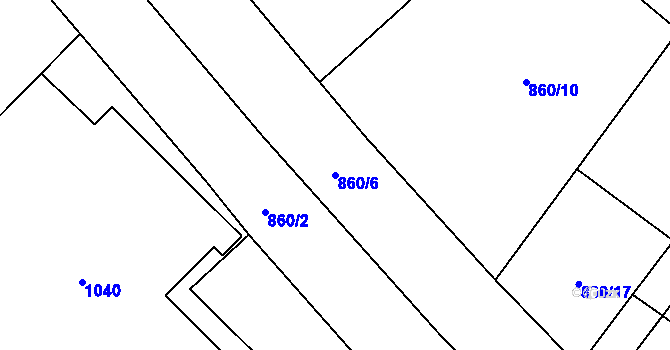 Parcela st. 860/6 v KÚ Daliměřice, Katastrální mapa