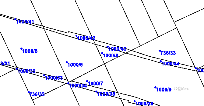 Parcela st. 1000/8 v KÚ Daliměřice, Katastrální mapa