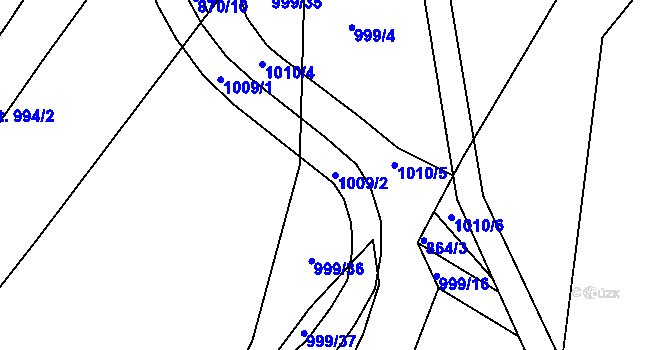 Parcela st. 1009/2 v KÚ Daliměřice, Katastrální mapa