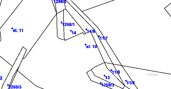 Parcela st. 10 v KÚ Mašov u Turnova, Katastrální mapa