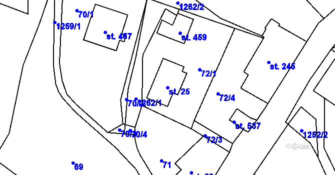 Parcela st. 25 v KÚ Mašov u Turnova, Katastrální mapa