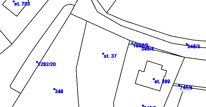 Parcela st. 37 v KÚ Mašov u Turnova, Katastrální mapa