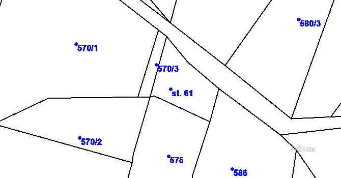 Parcela st. 61 v KÚ Mašov u Turnova, Katastrální mapa