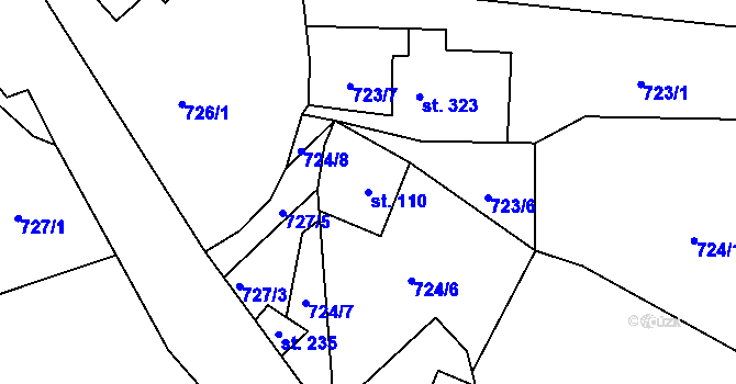 Parcela st. 110 v KÚ Mašov u Turnova, Katastrální mapa