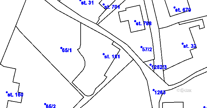 Parcela st. 181 v KÚ Mašov u Turnova, Katastrální mapa