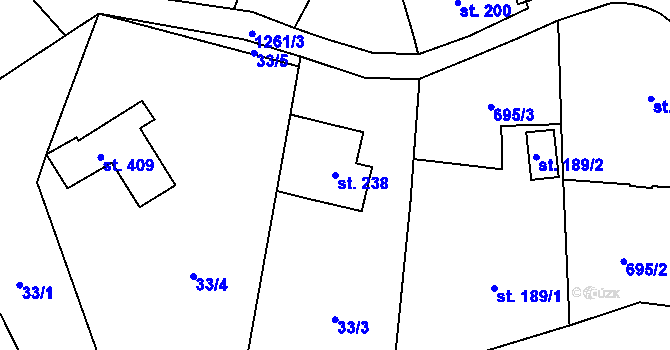 Parcela st. 238 v KÚ Mašov u Turnova, Katastrální mapa