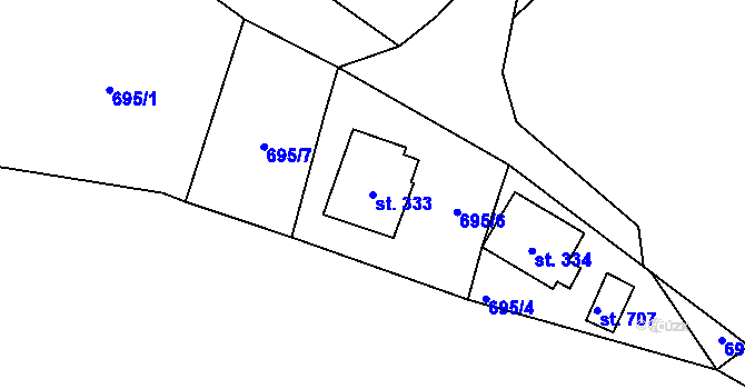 Parcela st. 333 v KÚ Mašov u Turnova, Katastrální mapa