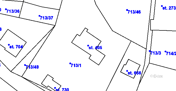 Parcela st. 405 v KÚ Mašov u Turnova, Katastrální mapa