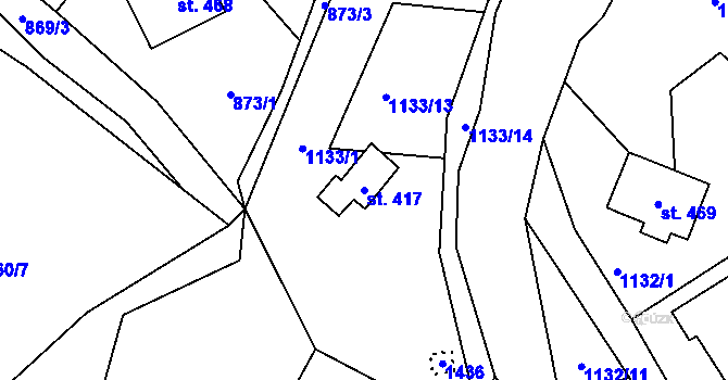 Parcela st. 417 v KÚ Mašov u Turnova, Katastrální mapa