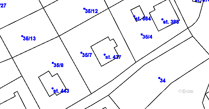 Parcela st. 437 v KÚ Mašov u Turnova, Katastrální mapa
