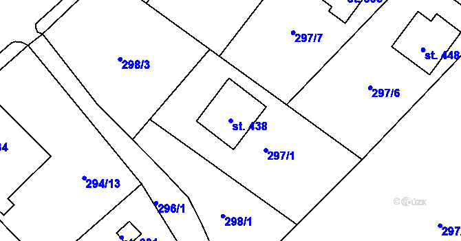 Parcela st. 438 v KÚ Mašov u Turnova, Katastrální mapa