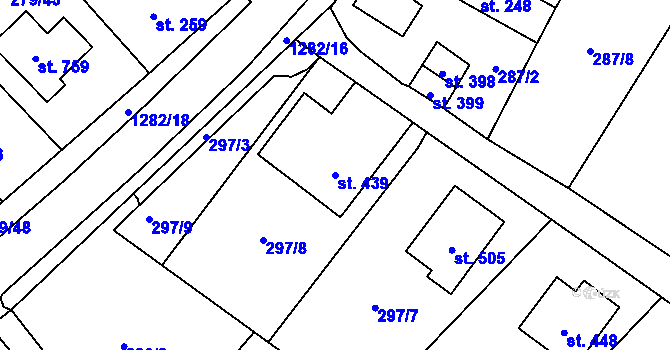 Parcela st. 439 v KÚ Mašov u Turnova, Katastrální mapa