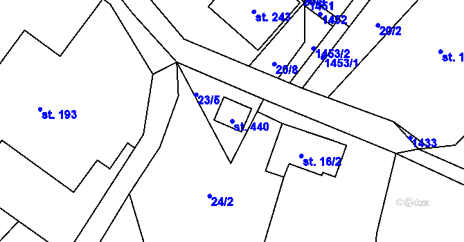 Parcela st. 440 v KÚ Mašov u Turnova, Katastrální mapa