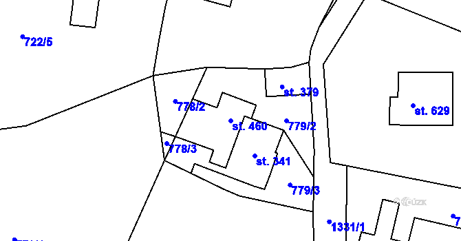 Parcela st. 460 v KÚ Mašov u Turnova, Katastrální mapa